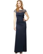 Alex Evenings Plus Illusion Yoke Beaded Gown - Lyst