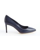 Gucci Blue Leather Pointed Toe Pumps - Lyst