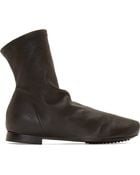 Rick Owens Black Stretch Leather Scuba Sock Boots - Lyst