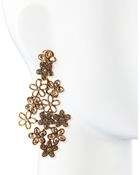 Oscar de la Renta Crystal Daisy Clip-On Earrings - Lyst
