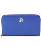 Tory Burch Robinson Hidden Zip Wallet - Kir Royale - Lyst