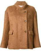 Marni Notched Collar Textured Coat - Lyst