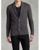 John Varvatos Chunky Cardigan Sweater - Lyst