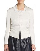Valentino Silk Spread Collar Jacket - Lyst