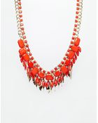Oasis Multi Stone Leaf Collar Necklace - Lyst
