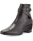 Saint Laurent Lowheel Anklestrap Bootie - Lyst