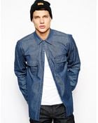 Unbranded Work Shirt Ubs690 Slim Fit Selvage Chambray - Lyst
