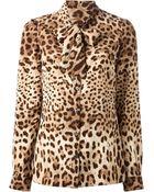 Dolce & Gabbana Leopard Print Blouse - Lyst