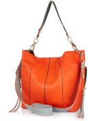 River Island Orange And Grey Slouch Bag - Lyst