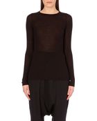 Rick Owens Semi-Sheer Jersey Top - Lyst