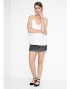 Mango Metallic Pleated Top - Lyst
