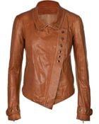 Donna Karan New York Leather Asymmetric Jacket - Lyst