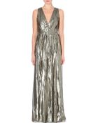 Alice + Olivia Issa Metallic Ruched Gown - Lyst