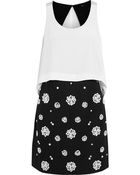 Tibi Beaded Cotton-Blend And Silk Crepe De Chine Dress - Lyst