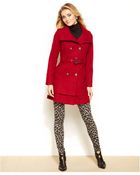 Guess Tiered-Hem Belted Wool Coat - Lyst