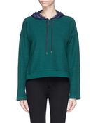 T By Alexander Wang Nylon Hood French Terry Sweatshirt - Lyst