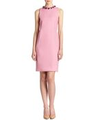 Honor Jeweled Collar Wool Crepe Dress - Lyst