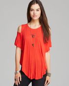 Free People Top Cold Shoulder Seamed - Lyst