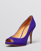 Enzo Angiolini Peep Toe Platform Pumps - Nolle High Heel - Lyst
