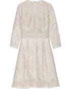 Elie Saab Lace-Appliquéd Tulle And Organza Mini Dress - Lyst