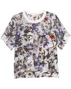 Rebecca Taylor Short Sleeve Grey Gardens Top - Lyst