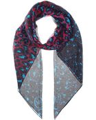 McQ by Alexander McQueen Printed Silk Crepe Scarf - Lyst