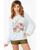 Nasty Gal Rose Stitch Sweatshirt - Lyst
