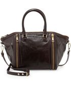 Via Spiga Stef Zip-Detail Trapeze Satchel Bag - Lyst
