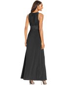 Js Boutique Embellished Keyhole Halter Gown - Lyst