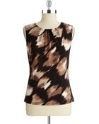 Calvin Klein Pintuck Blouse - Lyst