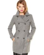 Anne Klein Petite Wool-Blend Double-Breasted Pea Coat - Lyst