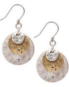 Lucky Brand Twotone Hammered Disc Drop Earrings - Lyst