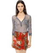 Etoile Isabel Marant Printed Silk Chiffon Shirt - Lyst