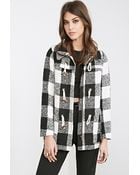 Forever 21 Check Plaid Toggle Coat - Lyst