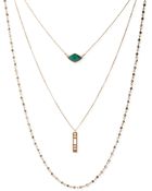 Lucky Brand Goldtone Triple Layer Necklace - Lyst