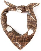 Fendi Ff Logo Polka Dot Scarf - Lyst