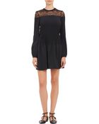 Valentino Lace Shoulder Crepe Dress - Lyst