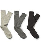 Polo Ralph Lauren Three-Pack Cotton-Blend Socks - Lyst
