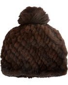 Barneys New York Pompom Fur Hat - Lyst