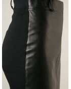 Calvin Klein Leather Panel Skirt - Lyst