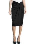 Donna Karan New York Sarong Knot Draped Skirt - Lyst