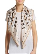 Valentino Logo Print Silk Scarf - Lyst