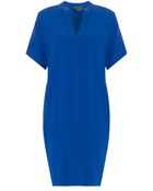 Vince V Neck Satin Crepe Dress - Lyst