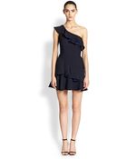 BCBGMAXAZRIA One-Shoulder Ruffle Dress - Lyst
