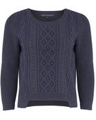 French Connection Textured Blue Glitter Jitter Knitted Jumper - Lyst