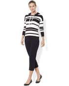 Lauren by Ralph Lauren Striped Waffle-Knit Top - Lyst