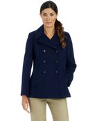 Calvin Klein Double-Breasted Pea Coat - Lyst