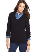 Tommy Hilfiger Cable-Knit V-Neck Sweater - Lyst