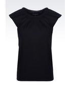 Emporio Armani T-Shirt In Modal With Darts - Lyst