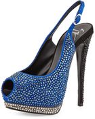 Giuseppe Zanotti Crystal Peep-Toe Platform Slingback Sandal - Lyst